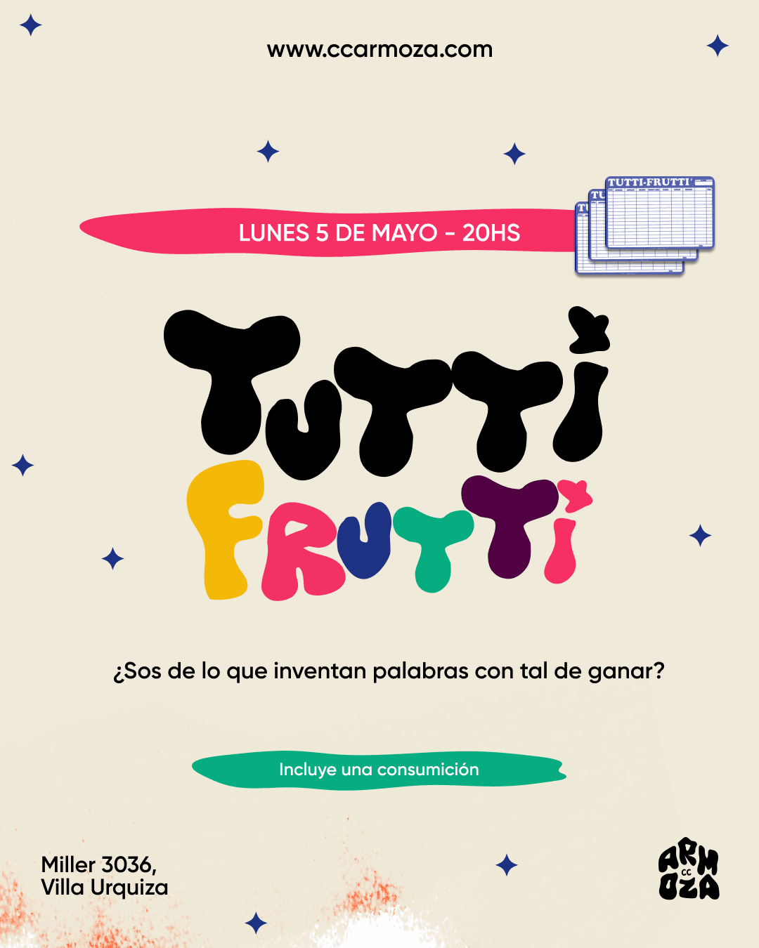 Tutti frutti copita en mano