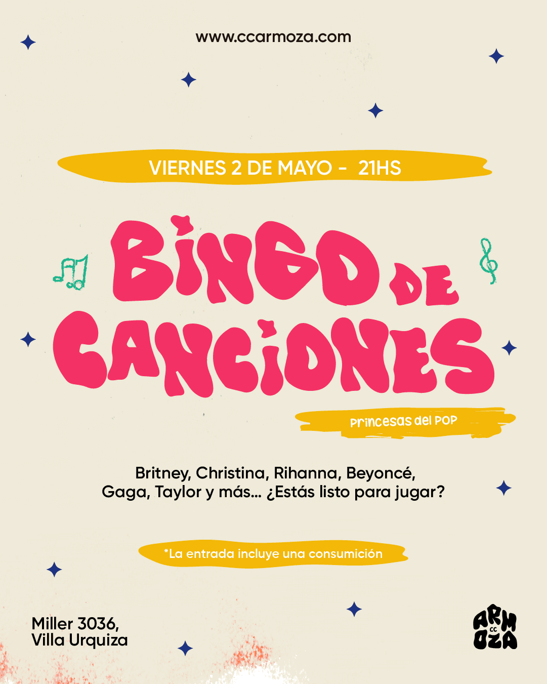 Bingo de Canciones Princesas del Pop!