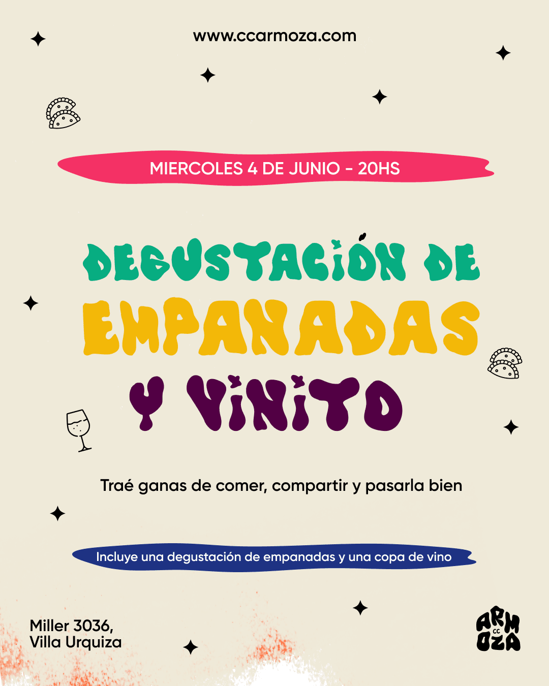 Degustación de empanadas y vinito