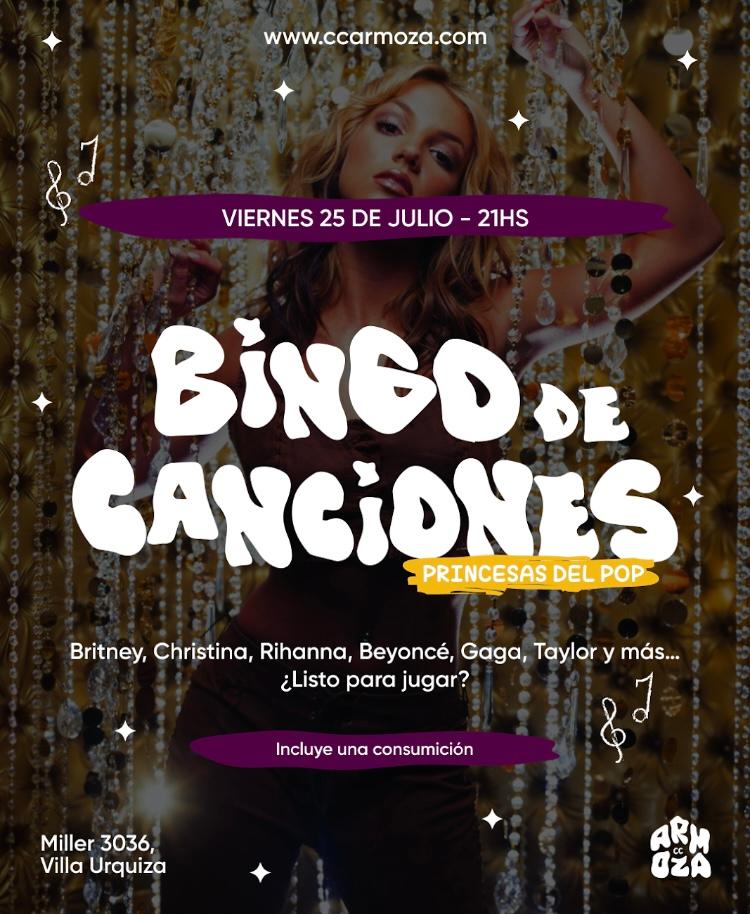 Bingo de Canciones: Princesas del Pop 
