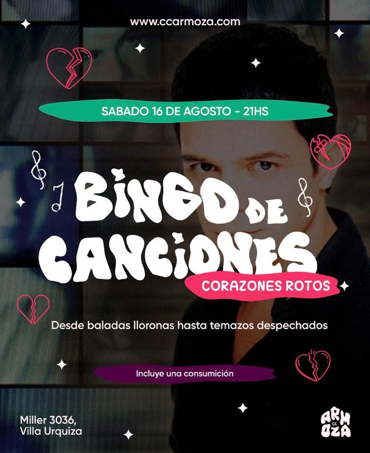 Bingo de Canciones: Corazones Rotos