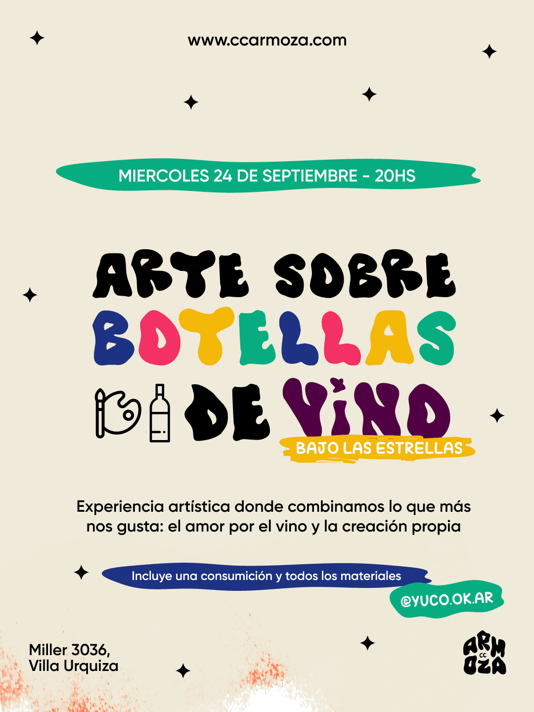 Arte sobre botellas de vino
