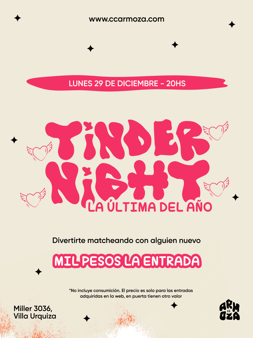 Tinder Night: La última del año! A MIL PESOS!