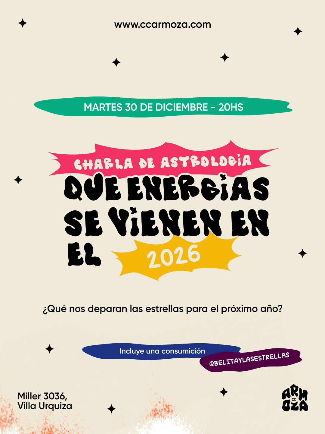Charla de Astrología: Qué energías se vienen en el 2026